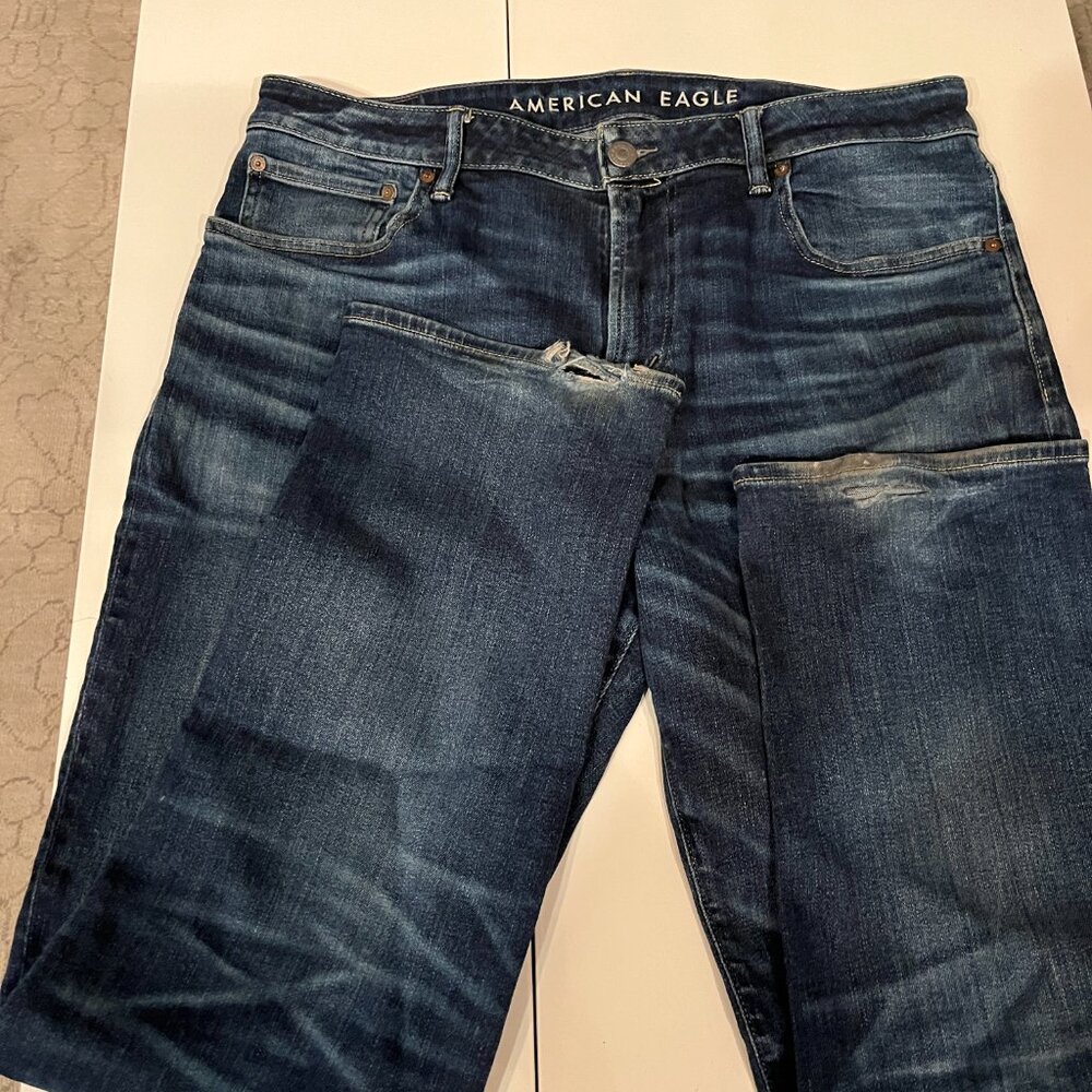 American Eagle Ne(x)t Level Airflex Mens Jeans TWO PAIRS Relaxed Straight 36x34